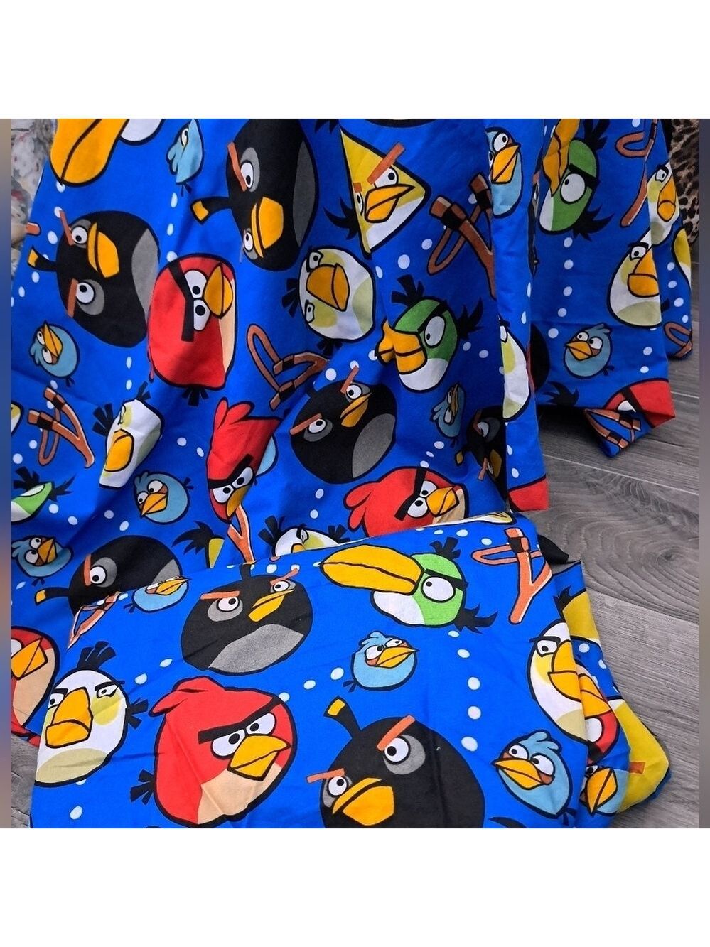 ANGRY BIRDS twin sheet set fitted flat bold colors cartoon kids bedding